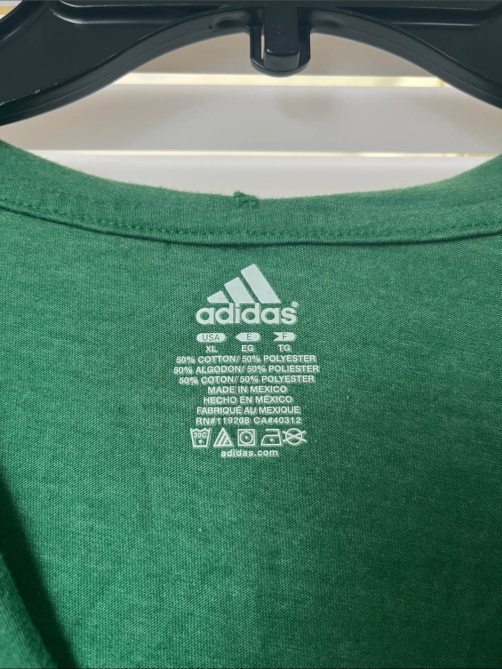 adidas Green Celtics V-Neck Hoodie Top - Picture 2 of 4
